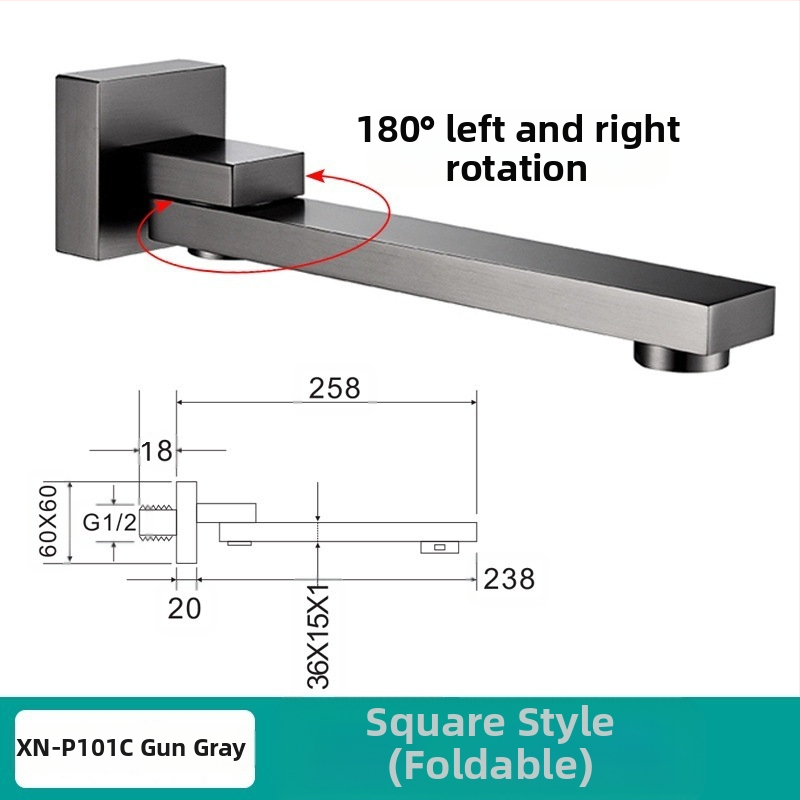 Rejtett réz csap a zuhanyhoz és mosdóhoz, menetes csatlakozás, 6 MPa, 1–80°C, modern stílus