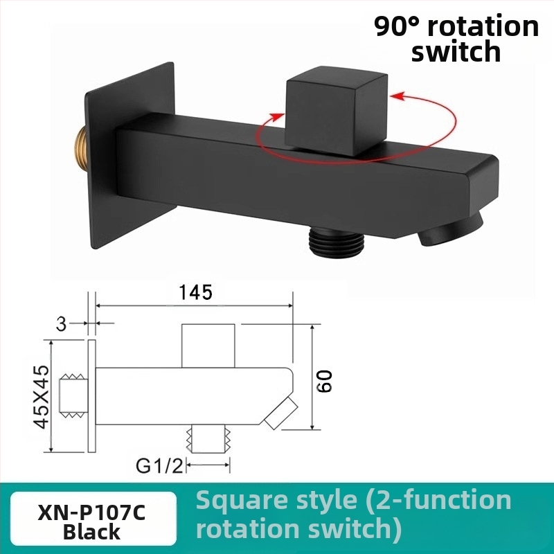 Rejtett réz csap a zuhanyhoz és mosdóhoz, menetes csatlakozás, 6 MPa, 1–80°C, modern stílus