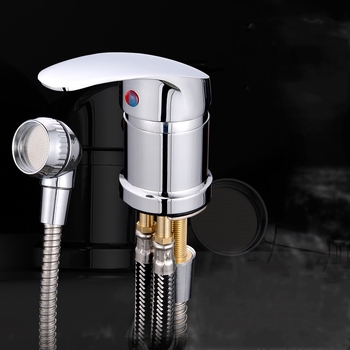 Sampont mosó csap meleg/hideg keverő szeleppel és nyomás alatti zuhanyfejjel | anyag: cinkötvözet | FCC tanúsítvány | kimenet: 6 | funkciók: keverés, késleltetés, húzás