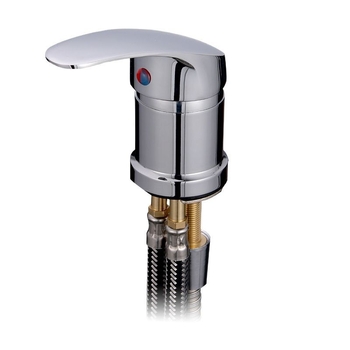 Sampont mosó csap meleg/hideg keverő szeleppel és nyomás alatti zuhanyfejjel | anyag: cinkötvözet | FCC tanúsítvány | kimenet: 6 | funkciók: keverés, késleltetés, húzás