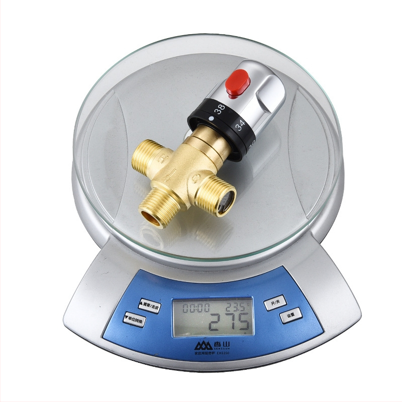 Бронзова термостатична смесителна клапа за кухня и баня, изход G1/2, 0,1–1 MPa, студена 0–30°C, гореща 45–80°C