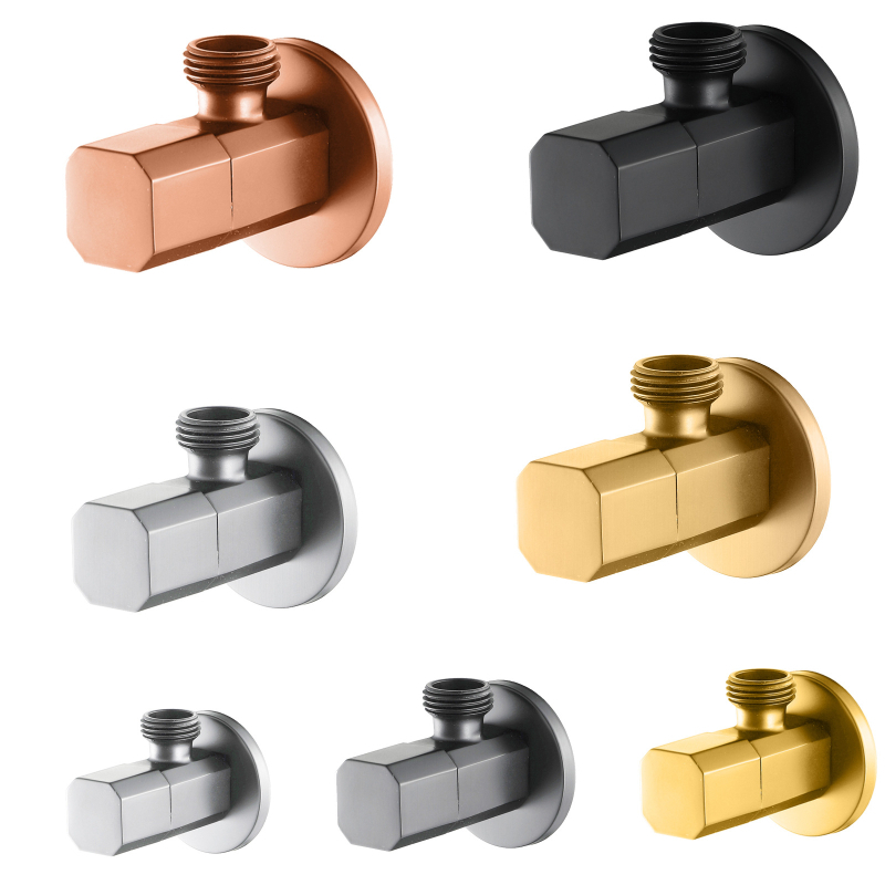 HIDEEP ugrađeni kutni ventil HIJF022 — bakar, radni tlak 0,03–1 MPa, unutarnji promjer 4 točke, četvrtasti dizajn, moderan stil