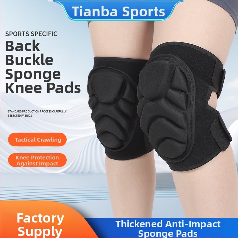 Коленни протектори за тренировки на открито: антиударна гъбена защита с велкро, за възрастни, подходящи за катерене, ски и кънки на лед
