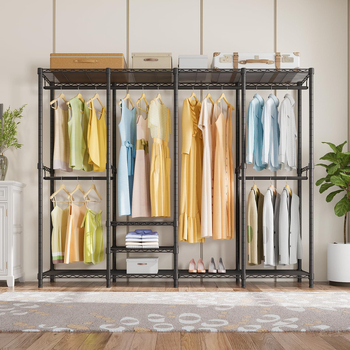 Ντουλάπας υπνοδωματίου με σκελετό από ανθρακούχο χάλυβα, ελεύθερα σταθερό, 3 ράφια, πολυλειτουργικό και φορητό