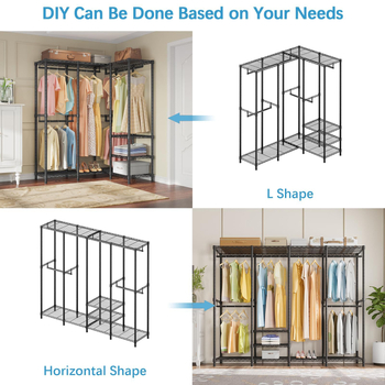 Ντουλάπας υπνοδωματίου με σκελετό από ανθρακούχο χάλυβα, ελεύθερα σταθερό, 3 ράφια, πολυλειτουργικό και φορητό