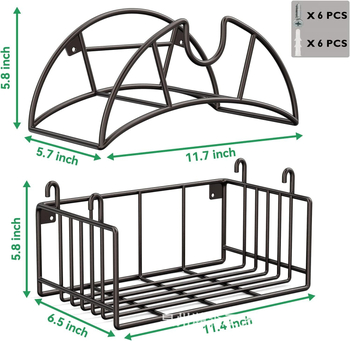 Vasból készült kerti tömlő tartó kosárral – nehéz használatra, asztali tárolás (Iron, Desktop storage, Hansen, 2023)