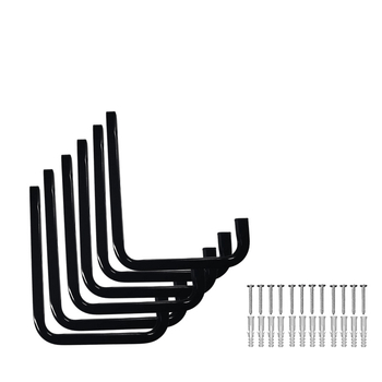 Garázs kampó, négyszögletes cső, egyszárú kampó, teherbírás >30 kg, 6 darab