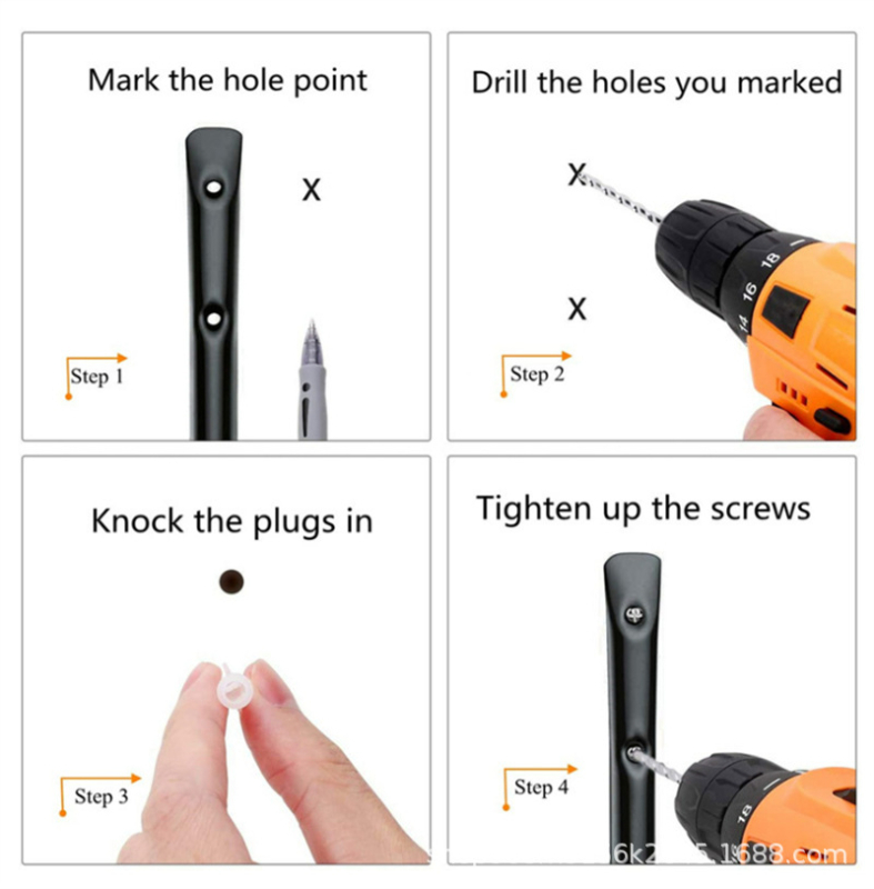 Garázs kampó, négyszögletes cső, egyszárú kampó, teherbírás >30 kg, 6 darab