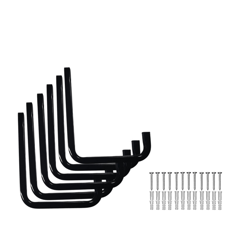 Garázs kampó, négyszögletes cső, egyszárú kampó, teherbírás >30 kg, 6 darab