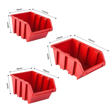 VCAN 39 dalių dėžutė su galiniu tvirtinimu, PP medžiaga