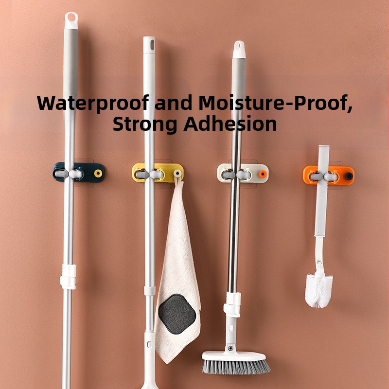 Klip za mop bez bušenja – zidni držač, ABS + elastomer, 46,5 g, injekcijsko oblikovanje, moderan minimalistički stil