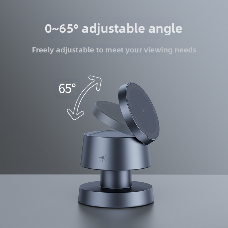 Lampa na čítanie z hliníkovej zliatiny, štyri v jednom, stolná bezdrôtová nabíjačka s dizajnom hríbika, kompatibilná s Apple magnetickým skladacím nabíjačom QC3.0 15W bez displeja CE FCC ROHS