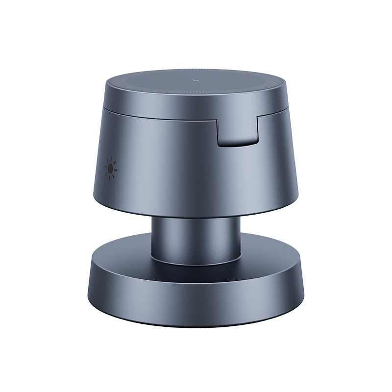 Aliuminio lydinio keturi viename stalinis belaidžio įkrovimo skaitymo šviestu, grybų dizaino, suderinamas su Apple magnetiniu sulankstomu įkrovikliu QC3.0 15W CE FCC ROHS