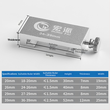 Позициониращ блок за линейка от неръждаема стомана за дървообработване — инструмент за подравняване на линия, ограничителен блок, плъзгач