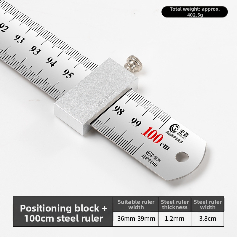 Hongpai стоманен линейник за позициониране на блок и плъзгащ водач за дървообработване