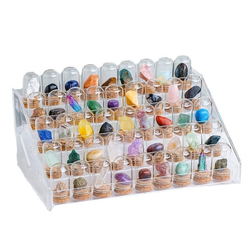 Kristály-geometriai díszgyűjtemény – ásványi kristály példányok, karton csomagolás, modern minimalist stílus