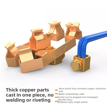 Стенен контакт с ключ, Европейски стандарт, 10A, 100–250V, месингов корпус, CE