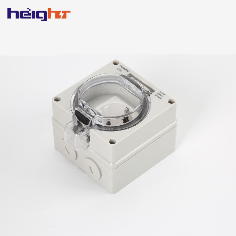 HEIGHT Išorinė sieninė rozetė su vienu lizdu, 16A, 250V, gryno vario kontaktai, CE sertifikuota