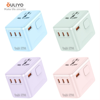 GaN greito įkrovimo 67W kelioninis įkroviklis su konvertuojančia kištuke ir USB kelių uostų