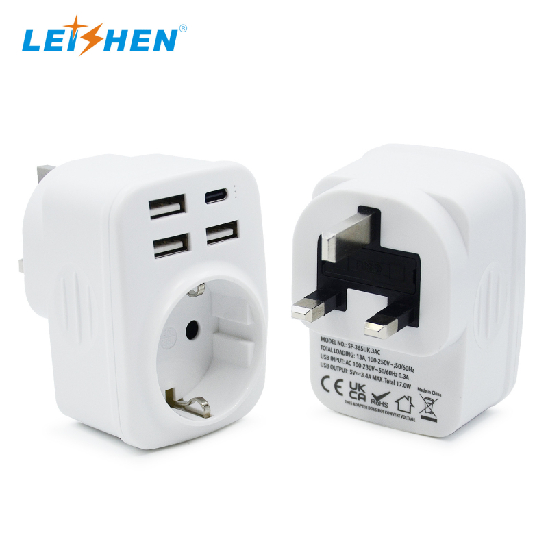 UK į EU kištukinio adapterio - CE sertifikuotas, 1500W, konversijos lizdas, -45°C iki 60°C