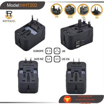 RRTRAVEL universalus kištukų adapteris su dvigubais USB 2.1A