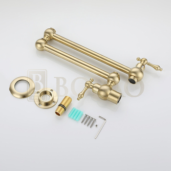 Sieninis sulankstomas pasukamas virtuvės plautuvės maišytuvas, varinis, dviejų rankenėlių, keramikinis vožtuvas, 0–90°C