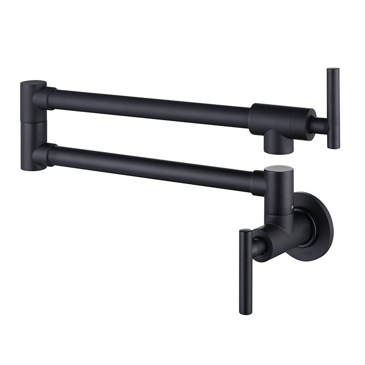 Sieninis sulankstomas pasukamas virtuvės plautuvės maišytuvas, varinis, dviejų rankenėlių, keramikinis vožtuvas, 0–90°C