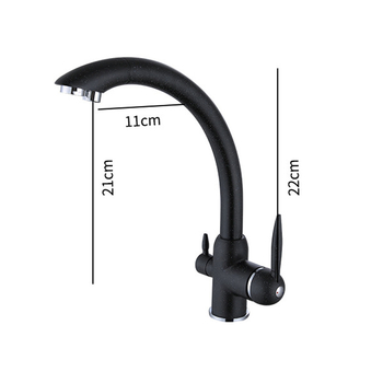 Teljesen rézből készült víztisztító csap 3–in–1 konyha és fürdőszoba számára, meleg/hideg, kerámiás patron, 0,8 MPa, 0–88°C, kihúzható kifolyó