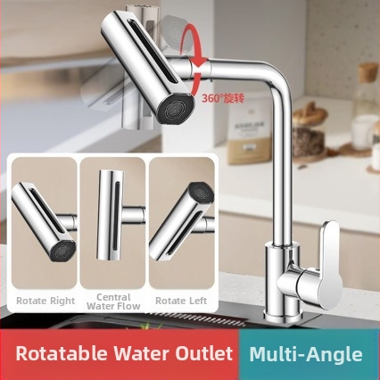 Limu LM1 кухненски смесител, меден корпус, керамичен диск клапан, въртящ се носик, електроплакиран финиш, стил лукс