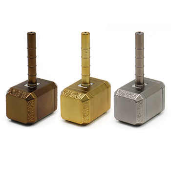 Мелница за тръба в стил Чук на Тор, от цинкова сплав, интегриран комплект за пушене, ветроустойчива, многоразова, възможност за печат на лого