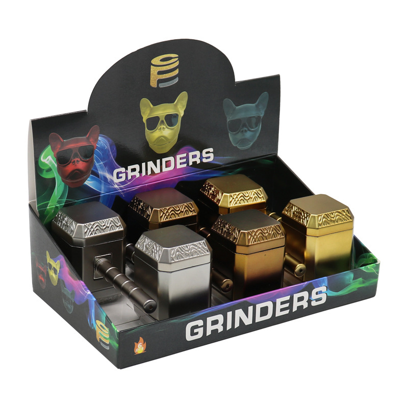 Grinder na trubky v štýle Thorovho kladiva, zo zliatiny zinku, integrovaný fajčiarsky set, odolný voči vetru, opakovane použiteľný, možnosť potlače loga