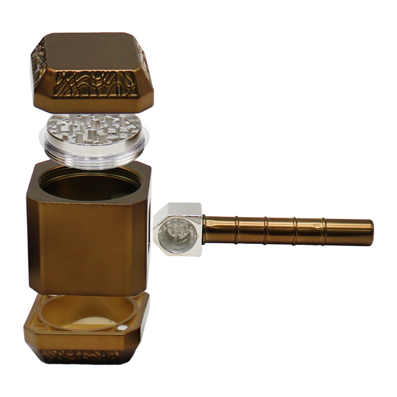 Grinder na trubky v štýle Thorovho kladiva, zo zliatiny zinku, integrovaný fajčiarsky set, odolný voči vetru, opakovane použiteľný, možnosť potlače loga