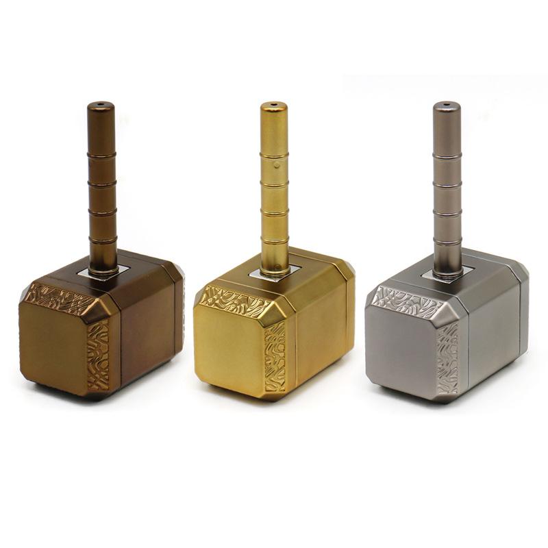 Grinder na trubky v štýle Thorovho kladiva, zo zliatiny zinku, integrovaný fajčiarsky set, odolný voči vetru, opakovane použiteľný, možnosť potlače loga