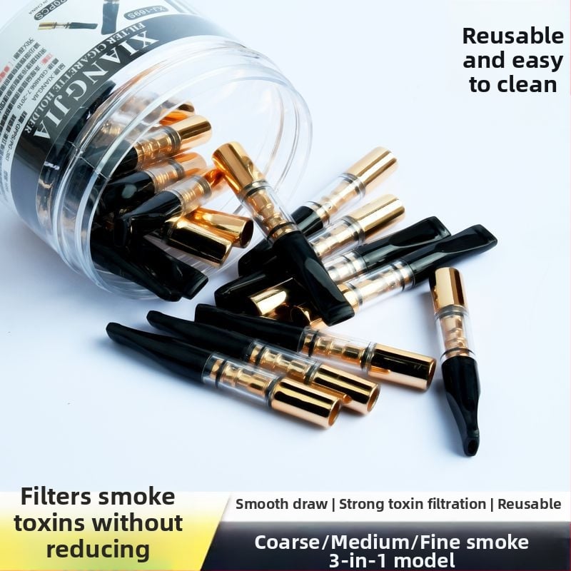 Xiangjia 169S Plastmasas cigarešu turētājs – trīs lietošanas režīmi (rupjš, vidējs un smalks) pildīšanai un tīrīšanai,atkārtoti lietojams, Xiangjia zīmols, produkta kods 169S, kastē 100×200