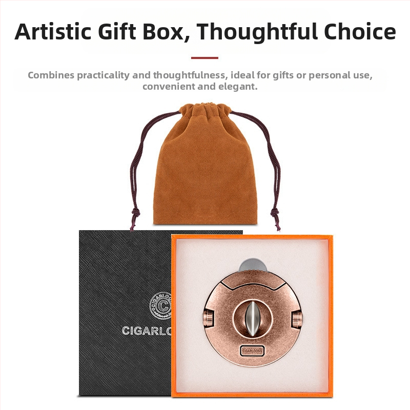 Ножици за пури с V-образно стоманено острие и скрит пробивател с двоен диаметър – ръчно изработени, персонализируеми