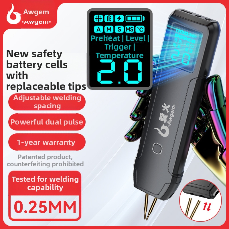 Love Fire SH2 taškų suvirinimo įrenginys | nešiojamas rankinis įrankis litijų baterijų suvirinimui, metalui ir nikeliui, 5V įėjimas, automatinė kontrolė, maitinamas baterija