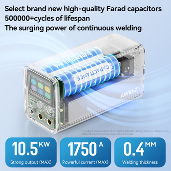 AWithZ UF20B – aparat de sudură prin puncte cu impulsuri, alimentare pe baterie, intrare 100–240V, control automat/manual cu pedala, potrivit pentru cupru, aluminiu, foi de nichel și baterii cilindrice