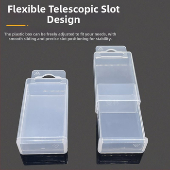 Teleskopinė stačiakampė saugojimo dėžė grąžtams ir frezėms, antistatinis plastikas