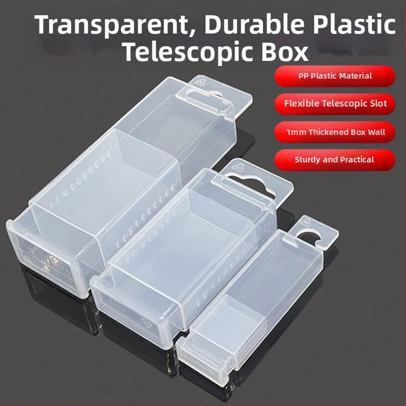 Teleskopinė stačiakampė saugojimo dėžė grąžtams ir frezėms, antistatinis plastikas
