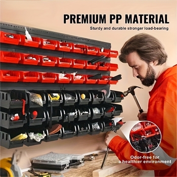 VCAN 48 dalių įrankių rinkinys su nugaros pakabinama detalė dėžutė, PP plastikas