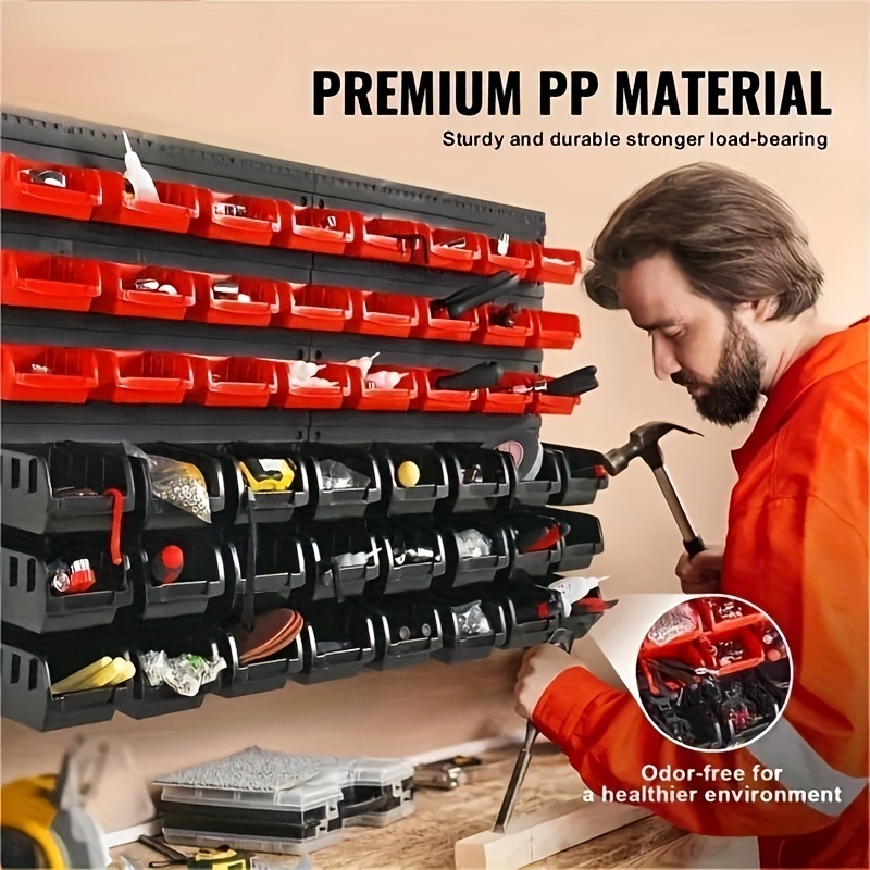 VCAN 48 dalių įrankių rinkinys su nugaros pakabinama detalė dėžutė, PP plastikas