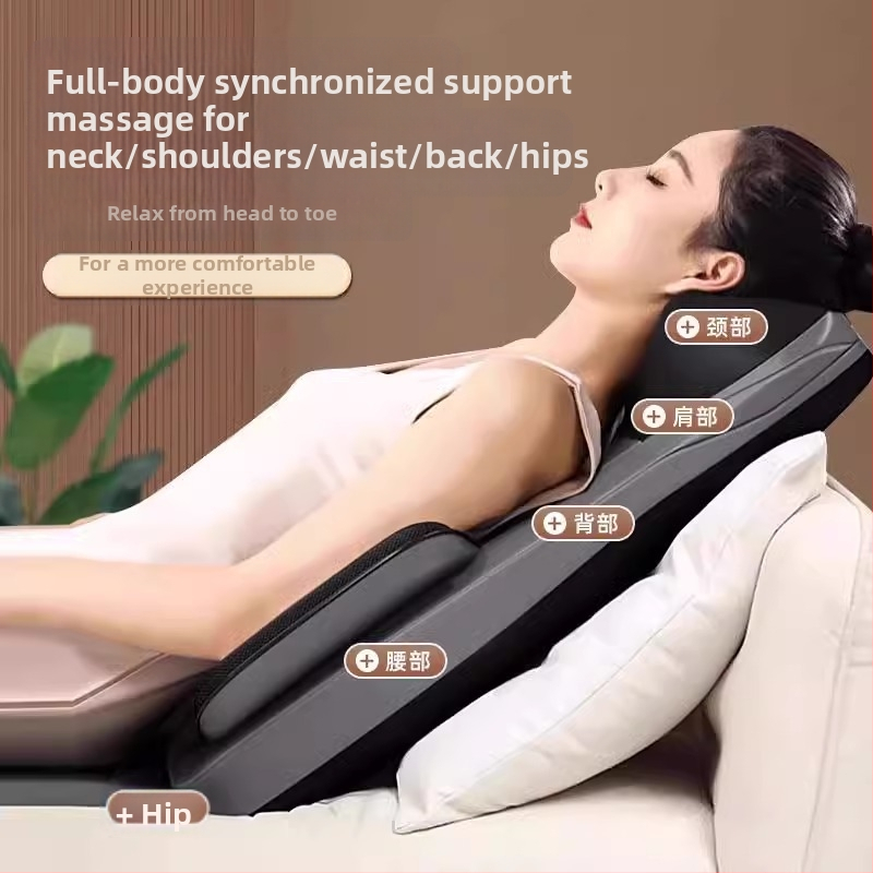 Масажна възглавница за шия, гръб и пояс — автоматичен месещ масажор за стол, 6+ глави, 3-та степен, горещ компрес, захранване с променлив ток