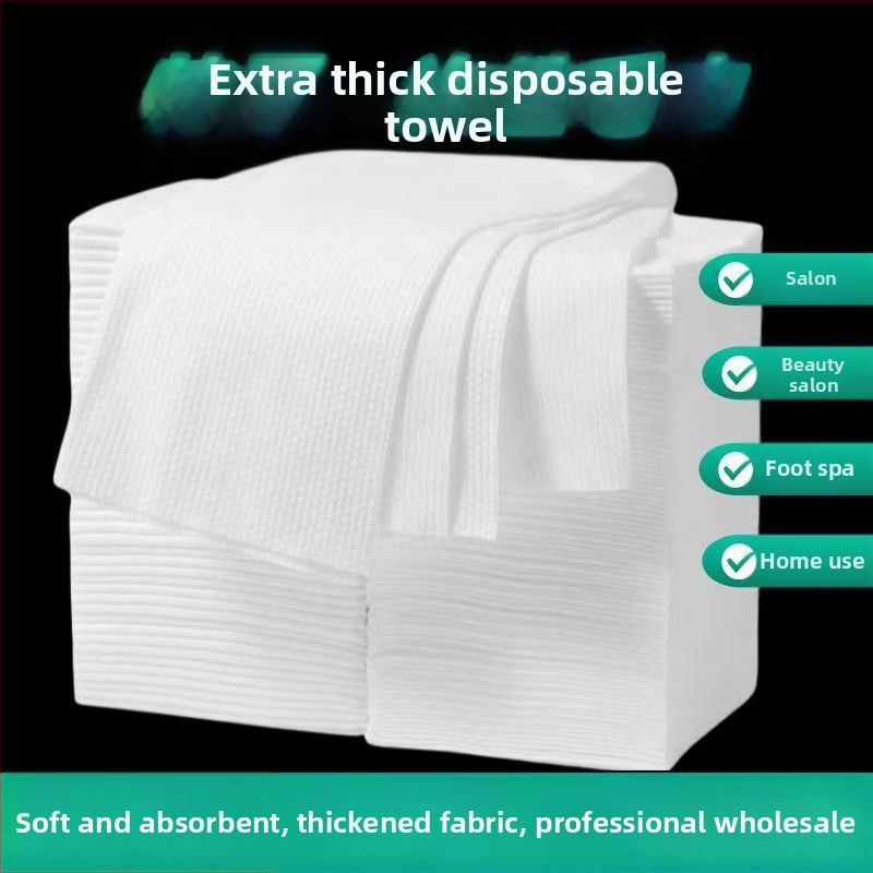 Neaustiniai grožio salono rankšluosčiai su logotipu, 70 g, plokščias mezgimas, įsisavinimas 0-5 s