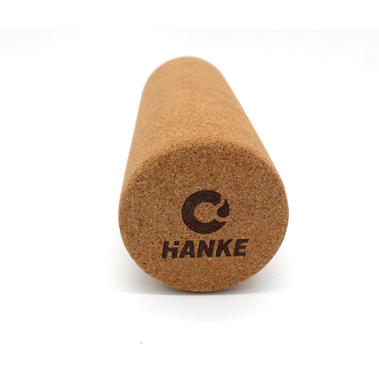 Йога колона от дъб с висока плътност и естествен корк – неплъзгаща се, попиваща пот за разтягане и масаж