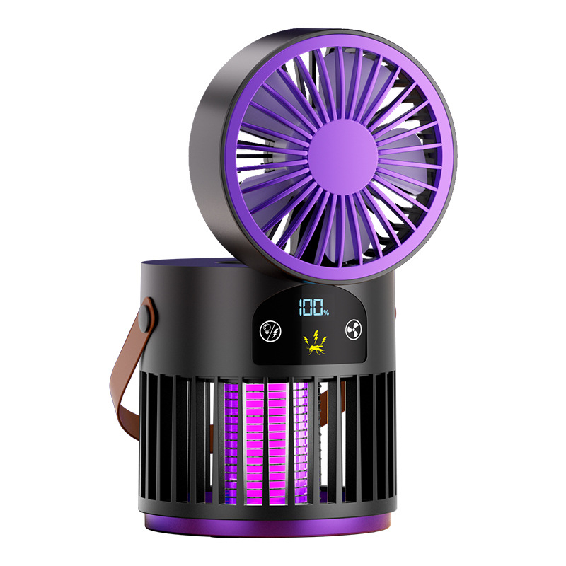 Stalo ventiliatorius su uodų naikinimo įrenginiu, 2-in-1, skirta kemperiams, įmontuota baterija 2000–4000 mAh, 5V/5W, 5 ašmenys