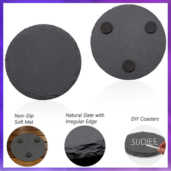 Κυκλική βάση ποτηριού από φυσικό σχιστόλιθο σε ιαπωνικό στυλ; ομοιογενές μοτίβο; premium; μοντέρνος μινιμαλισμός; κυκλοφόρησε το 2024.