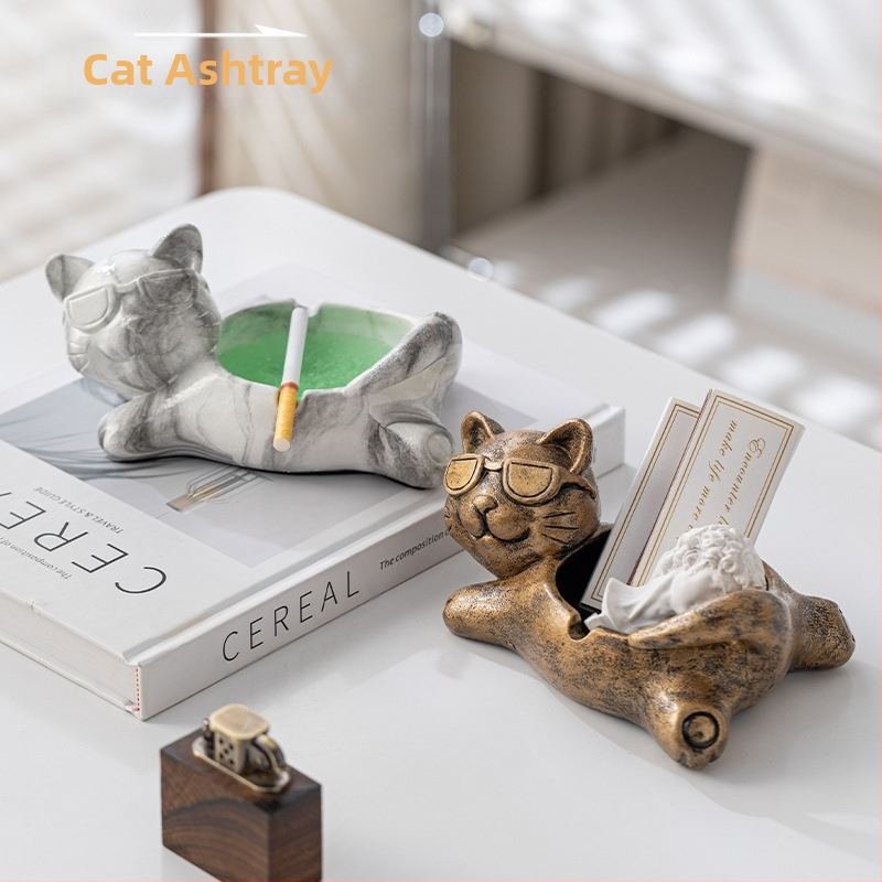 Keramický popolník s úložným priestorom | kreatívny štýl, kreslený, roztomilý dizajn; balenie 100 ks