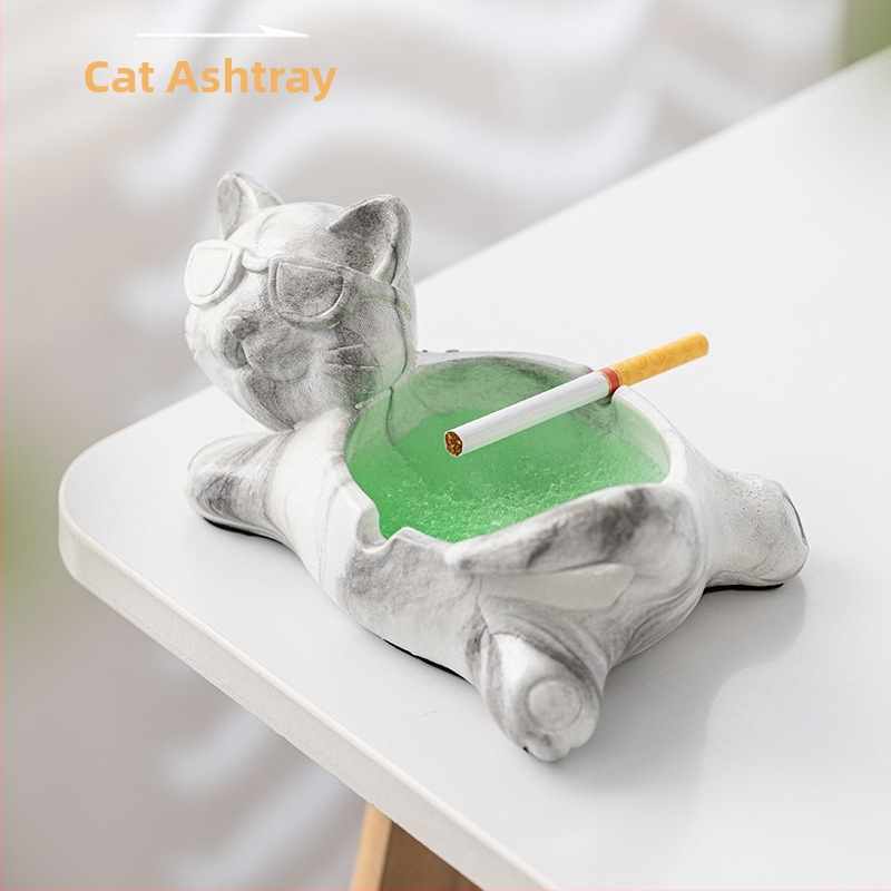 Keramický popolník s úložným priestorom | kreatívny štýl, kreslený, roztomilý dizajn; balenie 100 ks