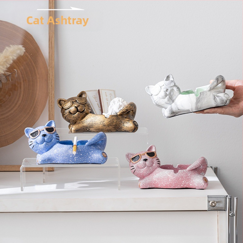 Keramický popolník s úložným priestorom | kreatívny štýl, kreslený, roztomilý dizajn; balenie 100 ks