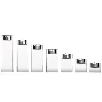 Κρυστάλλινο κηροπήγιο – K9 γεωμετρικός σχεδιασμός, μοντέρνο μινιμαλιστικό στυλ, Golden Fruit, συσκευασία από χαρτόνι